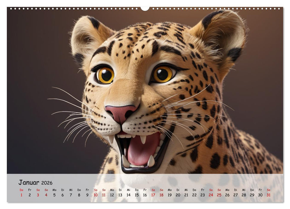 Lachende Tiere (CALVENDO Premium Wandkalender 2026)