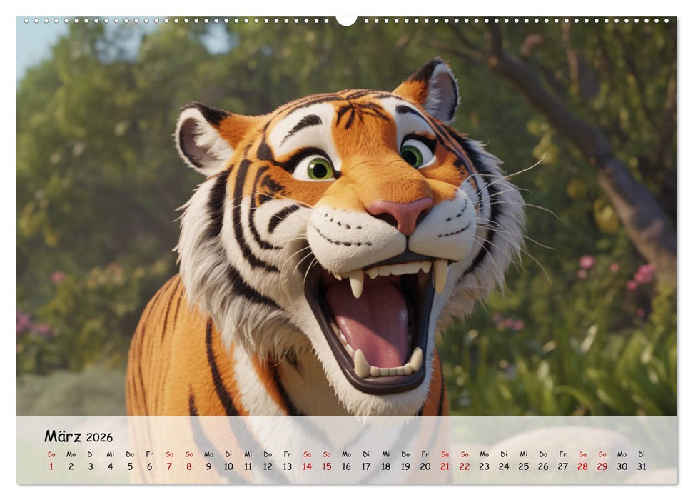 Lachende Tiere (CALVENDO Premium Wandkalender 2026)