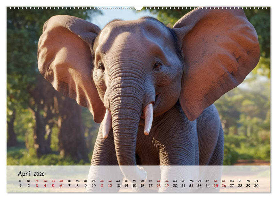 Lachende Tiere (CALVENDO Premium Wandkalender 2026)