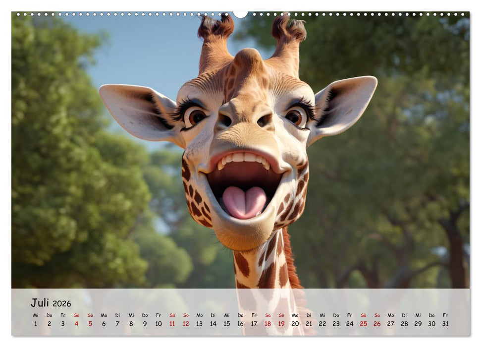 Lachende Tiere (CALVENDO Premium Wandkalender 2026)