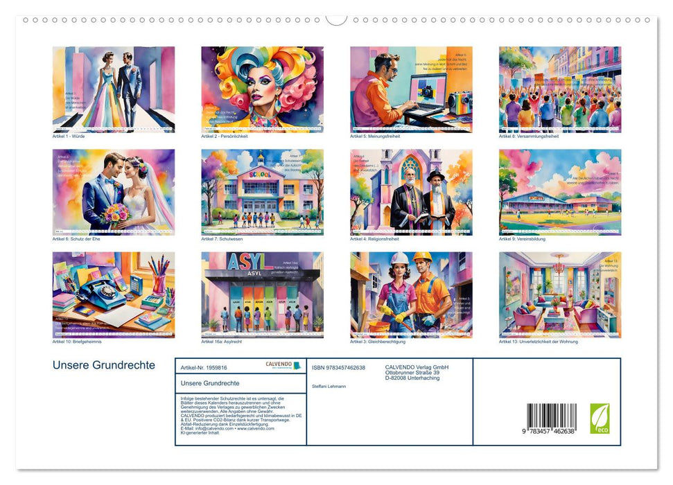 Unsere Grundrechte (CALVENDO Premium Wandkalender 2026)
