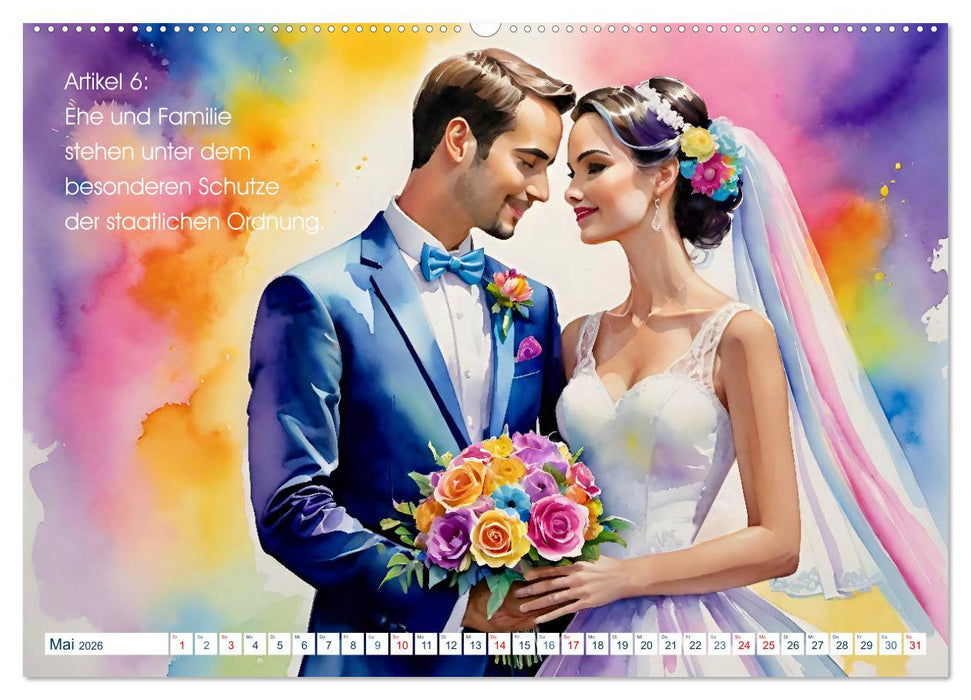 Unsere Grundrechte (CALVENDO Premium Wandkalender 2026)