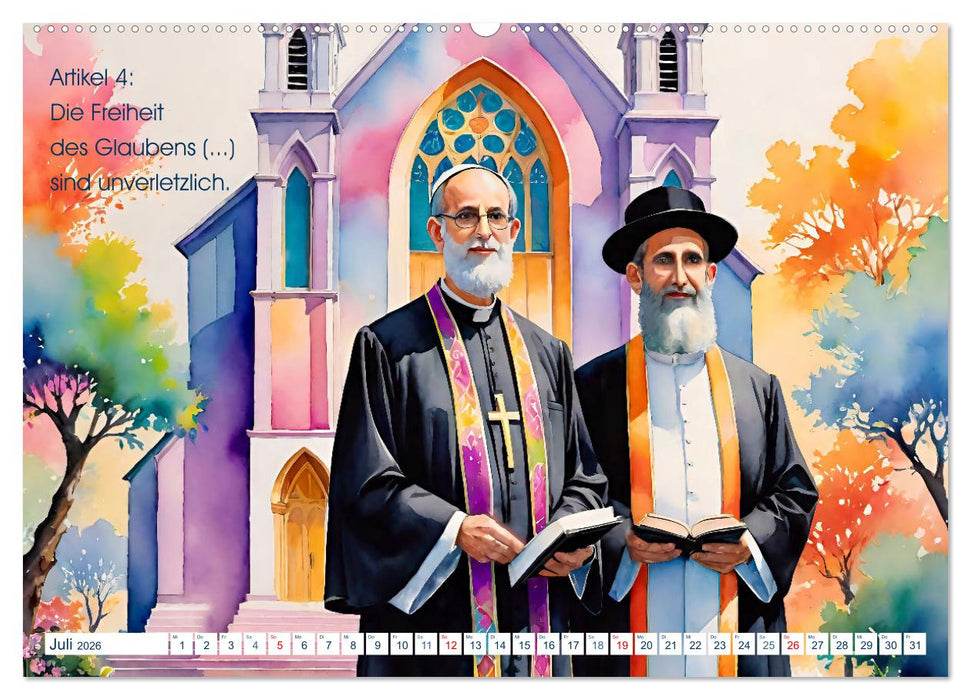 Unsere Grundrechte (CALVENDO Premium Wandkalender 2026)