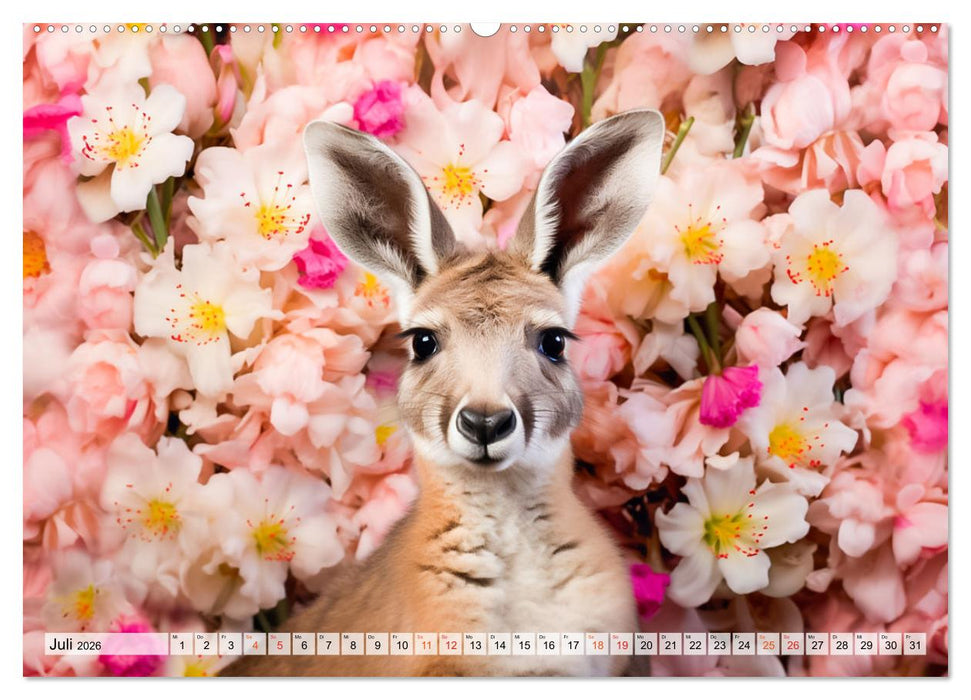 Animal Art - Tiere und Blumen (CALVENDO Premium Wandkalender 2026)