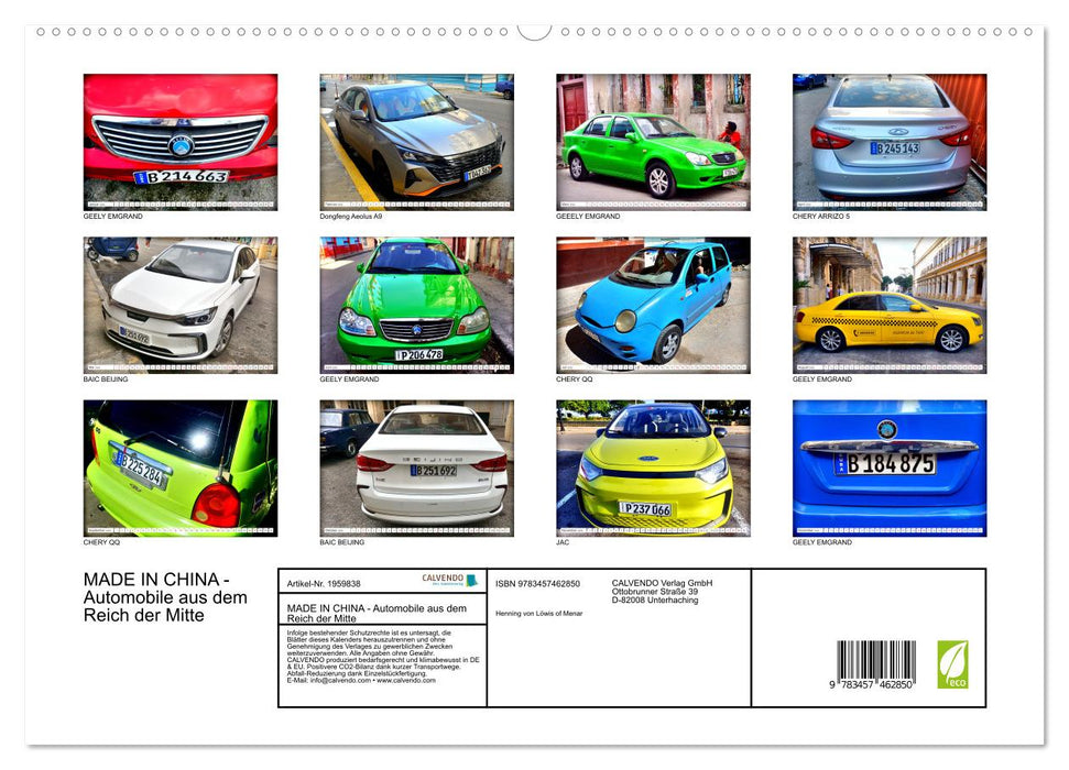 MADE IN CHINA - Automobile aus dem Reich der Mitte (CALVENDO Premium Wandkalender 2026)