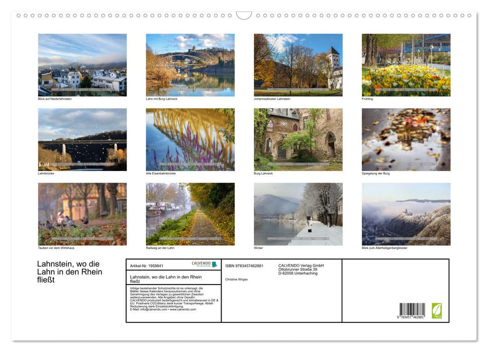 Lahnstein, wo die Lahn in den Rhein fließt (CALVENDO Wandkalender 2026)