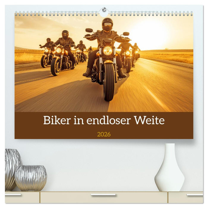 Biker in unendlicher Weite (CALVENDO Premium Wandkalender 2026)