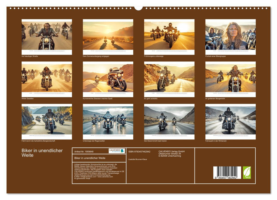 Biker in unendlicher Weite (CALVENDO Premium Wandkalender 2026)