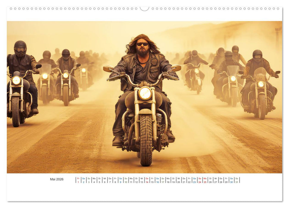 Biker in unendlicher Weite (CALVENDO Premium Wandkalender 2026)
