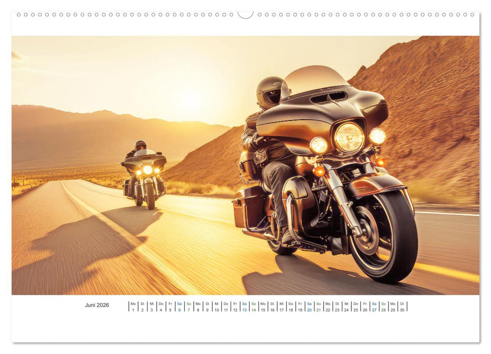 Biker in unendlicher Weite (CALVENDO Premium Wandkalender 2026)