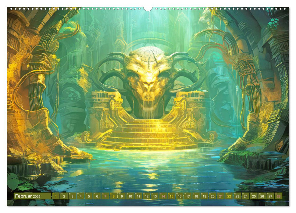 Ruinen versunkener Kulturen - Fantasiebilder (CALVENDO Wandkalender 2026)