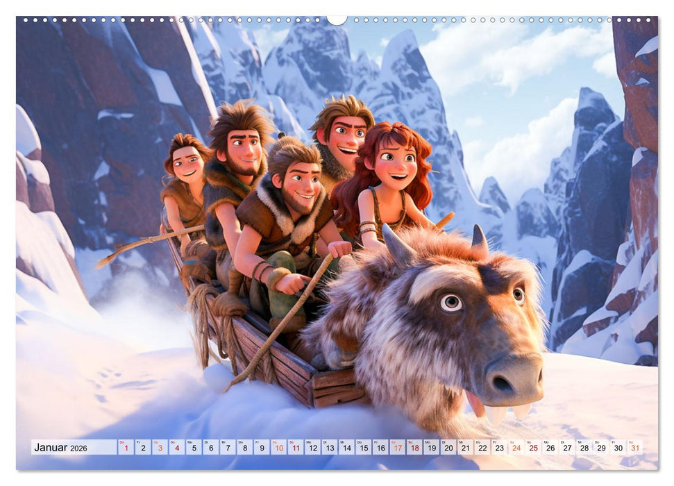 Lustige Urzeit Momente - Ein Jahr voller Steinzeitspaß (CALVENDO Premium Wandkalender 2026)