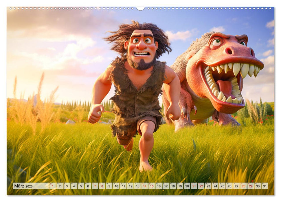 Lustige Urzeit Momente - Ein Jahr voller Steinzeitspaß (CALVENDO Premium Wandkalender 2026)