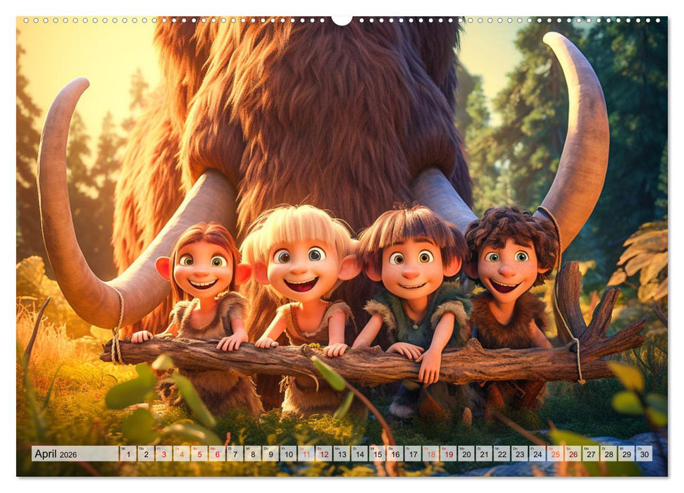 Lustige Urzeit Momente - Ein Jahr voller Steinzeitspaß (CALVENDO Premium Wandkalender 2026)