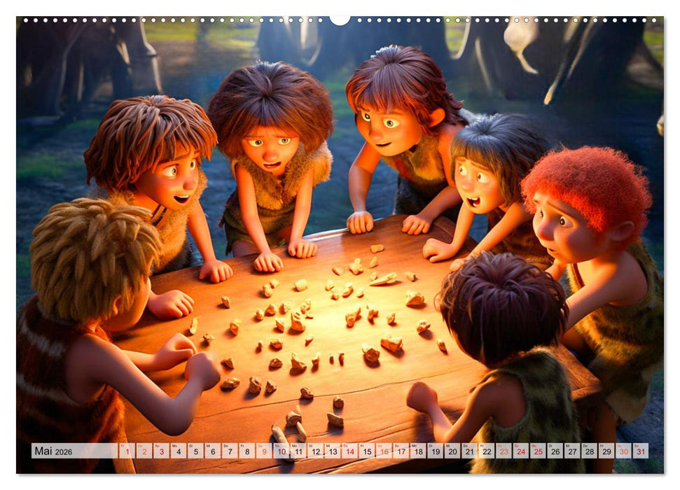 Lustige Urzeit Momente - Ein Jahr voller Steinzeitspaß (CALVENDO Premium Wandkalender 2026)