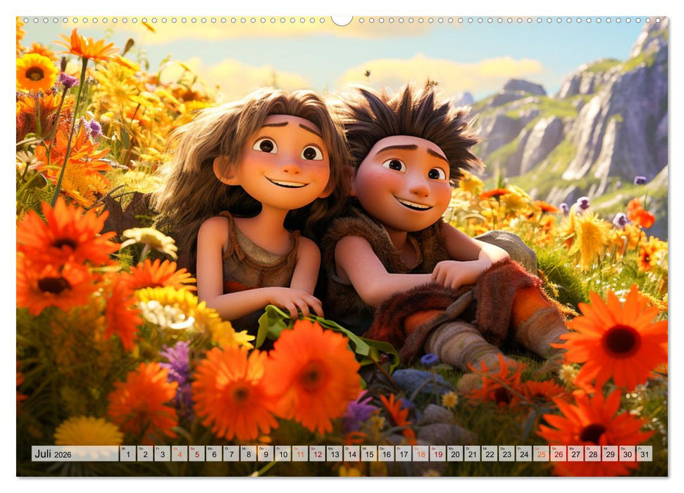 Lustige Urzeit Momente - Ein Jahr voller Steinzeitspaß (CALVENDO Premium Wandkalender 2026)