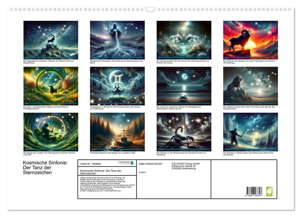 Kosmische Sinfonie: Der Tanz der Sternzeichen (CALVENDO Wandkalender 2026)