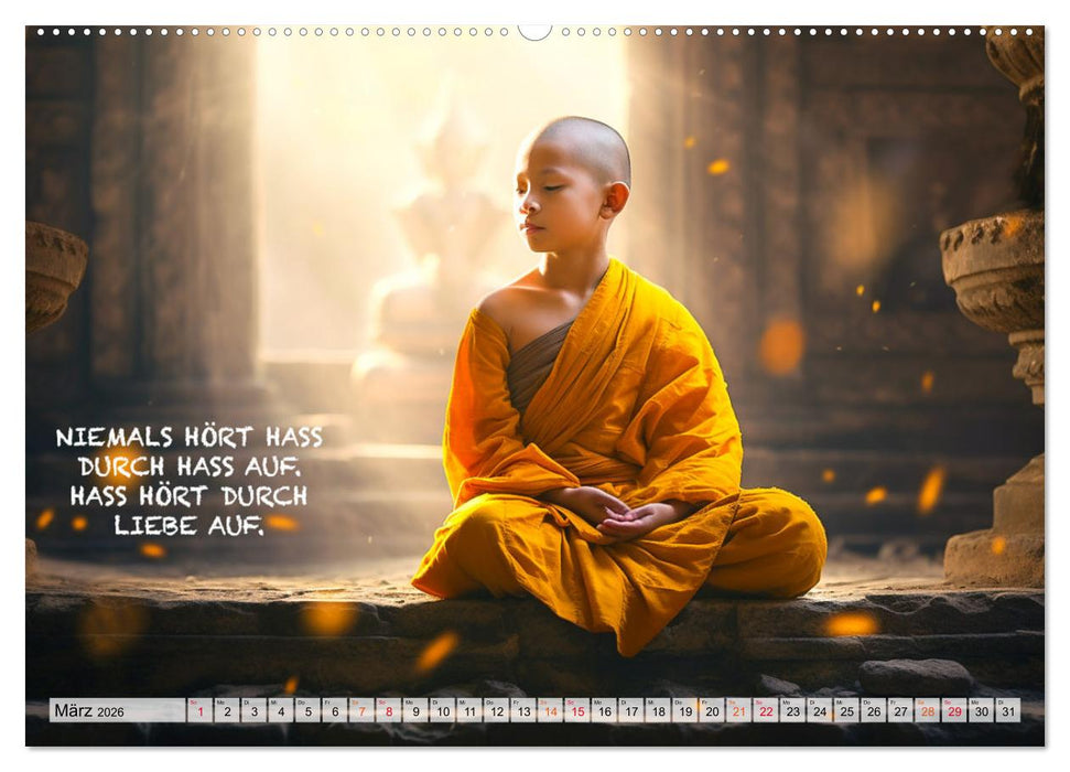 Buddhistische Sprüche (CALVENDO Wandkalender 2026)