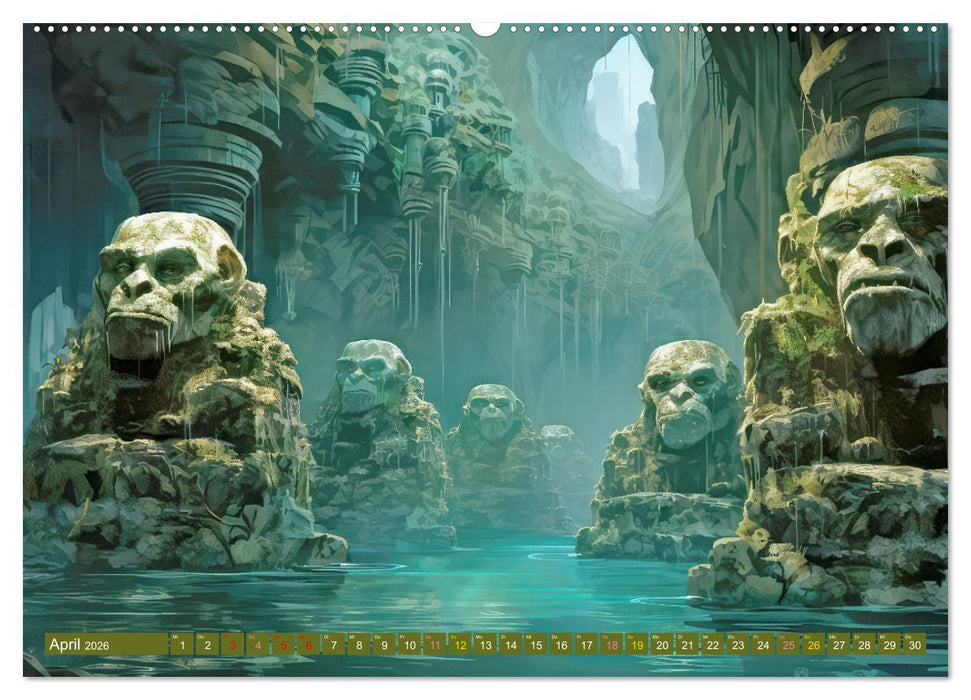Ruinen versunkener Kulturen - Fantasiebilder (CALVENDO Premium Wandkalender 2026)