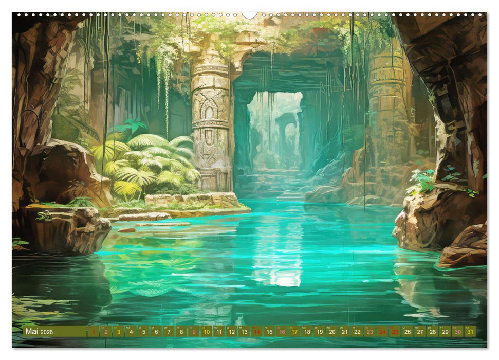 Ruinen versunkener Kulturen - Fantasiebilder (CALVENDO Premium Wandkalender 2026)