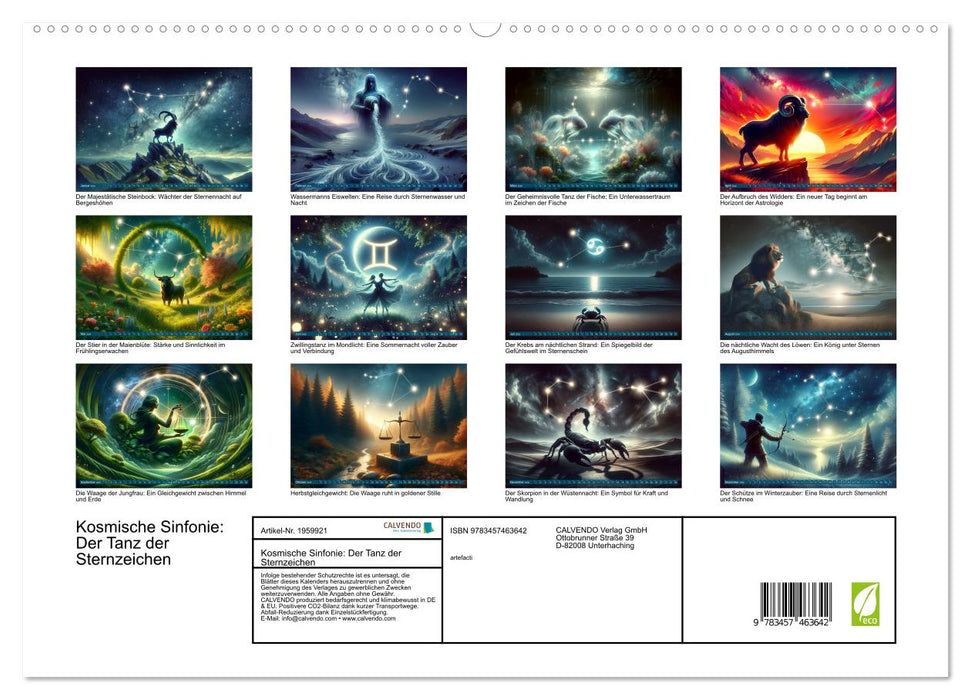 Kosmische Sinfonie: Der Tanz der Sternzeichen (CALVENDO Premium Wandkalender 2026)