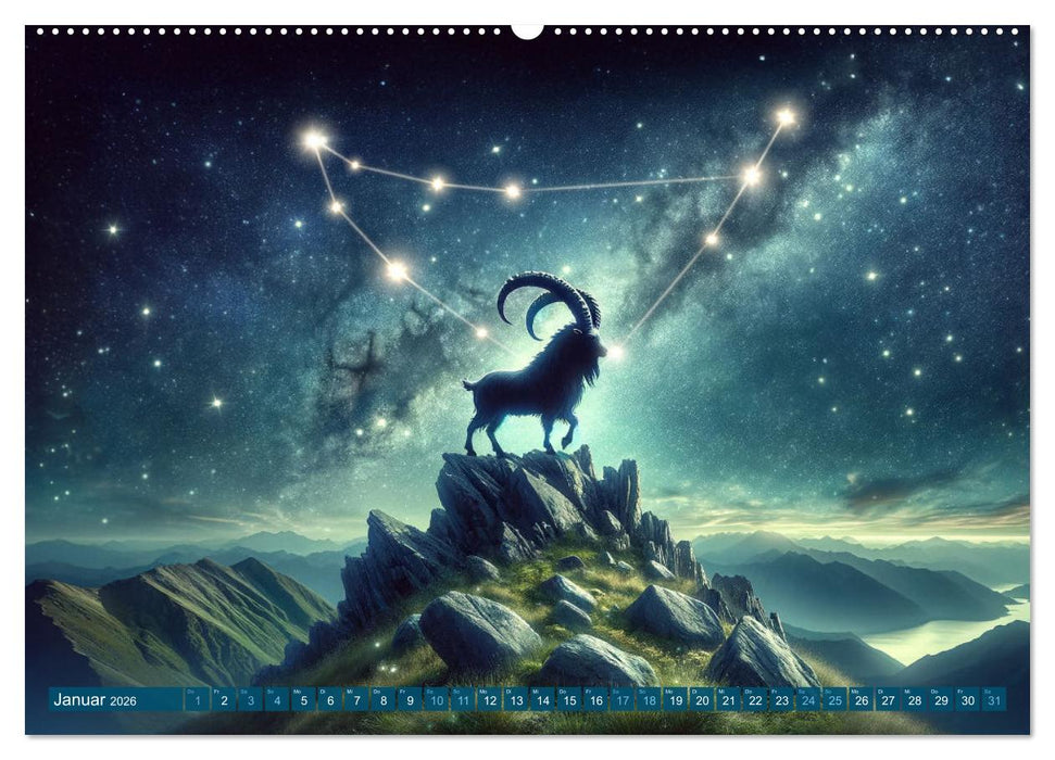 Kosmische Sinfonie: Der Tanz der Sternzeichen (CALVENDO Premium Wandkalender 2026)