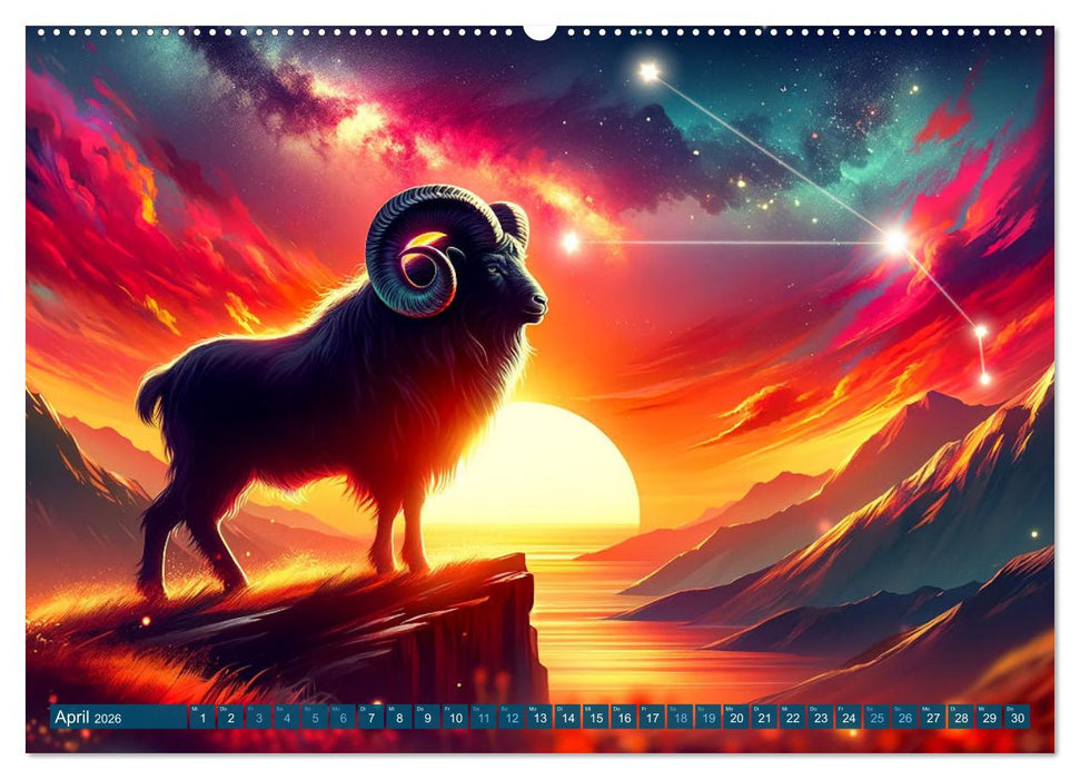 Kosmische Sinfonie: Der Tanz der Sternzeichen (CALVENDO Premium Wandkalender 2026)