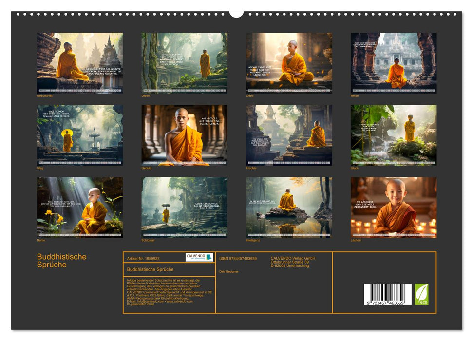 Buddhistische Sprüche (CALVENDO Premium Wandkalender 2026)