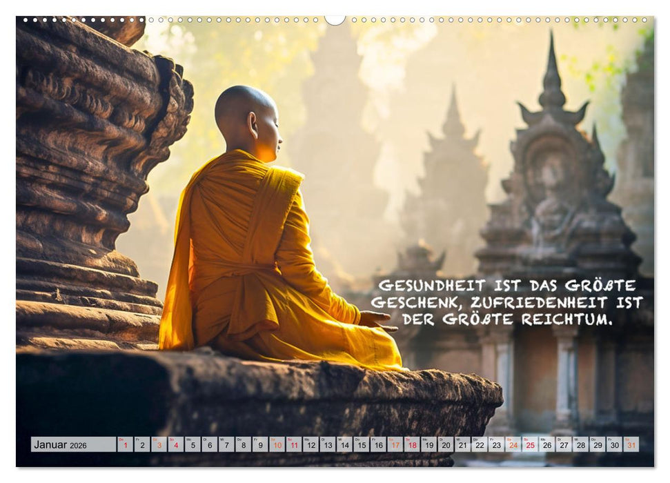 Buddhistische Sprüche (CALVENDO Premium Wandkalender 2026)