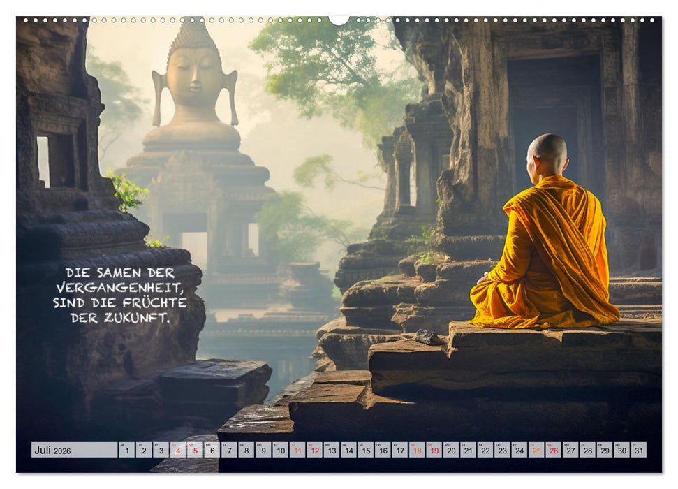 Buddhistische Sprüche (CALVENDO Premium Wandkalender 2026)