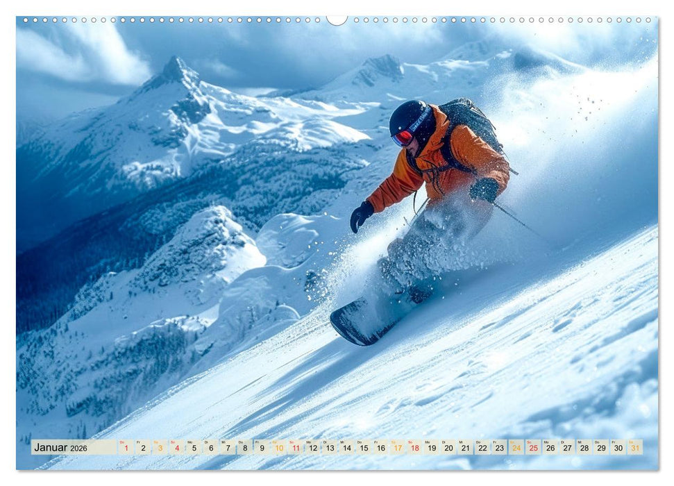 Snowboarden - tolle Momente (CALVENDO Premium Wandkalender 2026)
