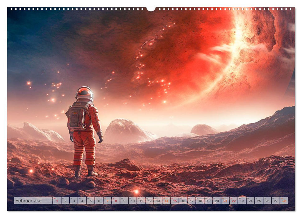 Astronaut - Unterwegs in der Galaxie (CALVENDO Premium Wandkalender 2026)