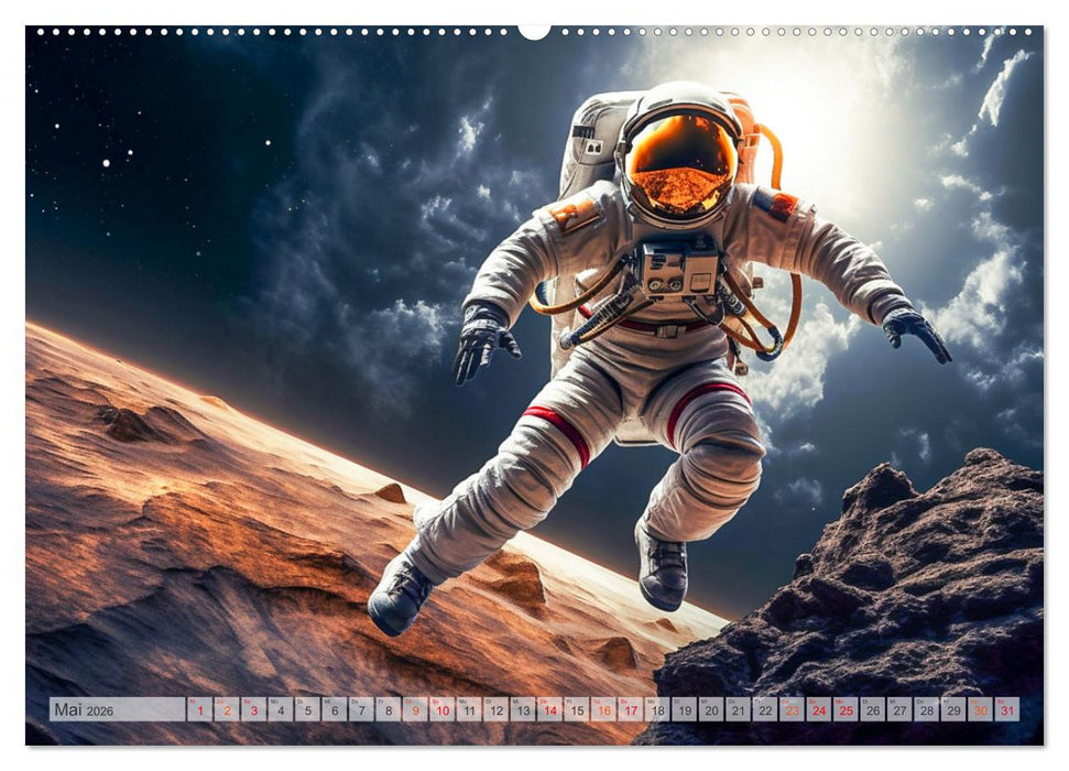 Astronaut - Unterwegs in der Galaxie (CALVENDO Premium Wandkalender 2026)