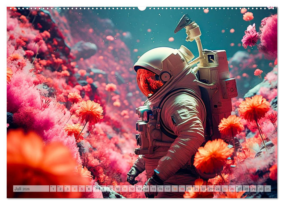 Astronaut - Unterwegs in der Galaxie (CALVENDO Premium Wandkalender 2026)