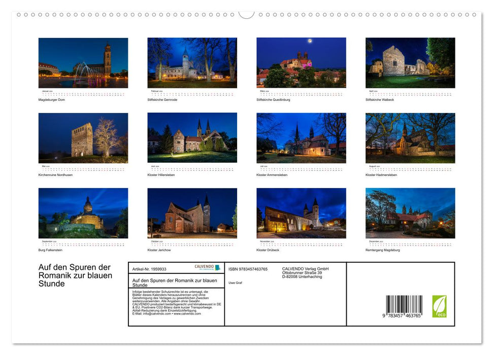 Auf den Spuren der Romanik zur blauen Stunde (CALVENDO Premium Wandkalender 2026)