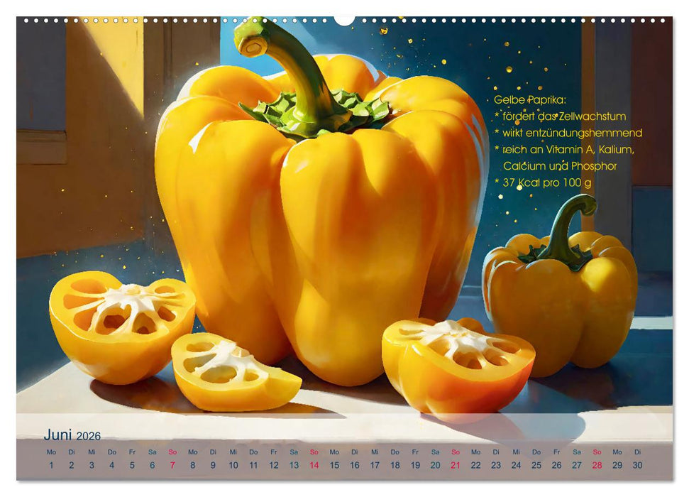 Low Carb Obst und Gemüse (CALVENDO Premium Wandkalender 2026)