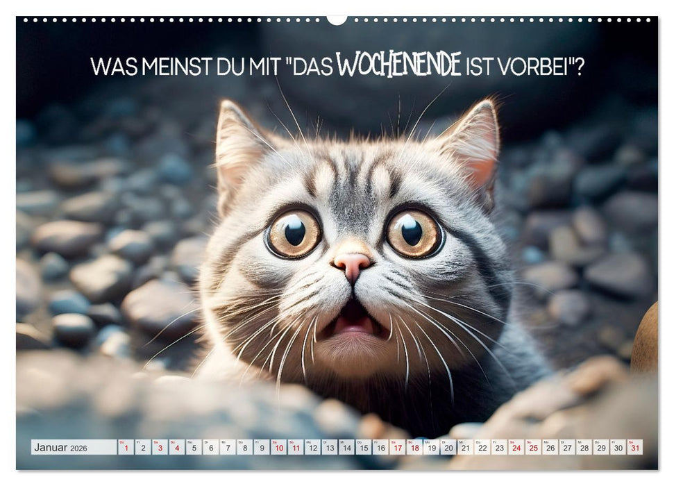 KATZEN-IRONIE Lach mal wieder (CALVENDO Wandkalender 2026)