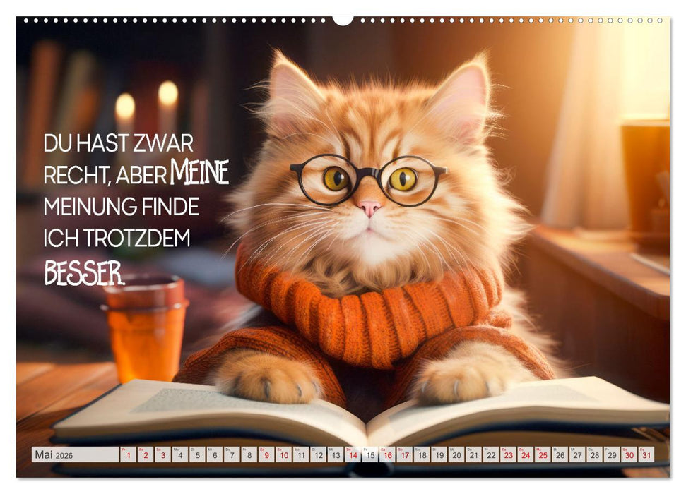 KATZEN-IRONIE Lach mal wieder (CALVENDO Wandkalender 2026)