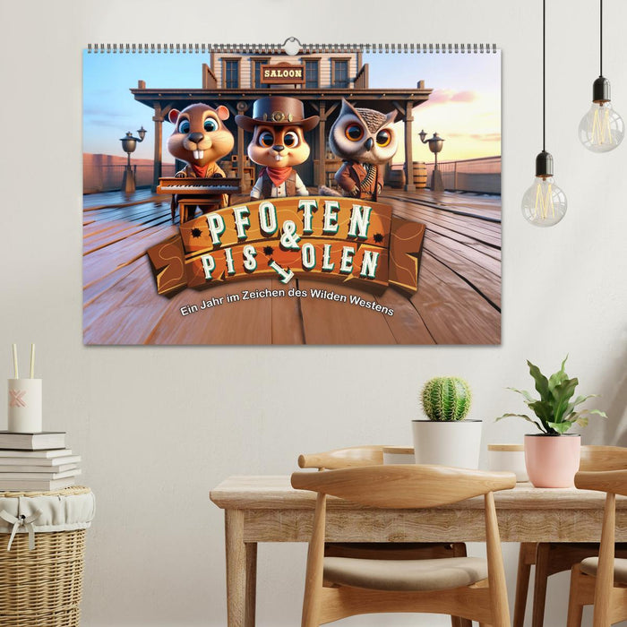 Pfoten und Pistolen: Ein Jahr im Zeichen des Wilden Westens (CALVENDO Wandkalender 2026)