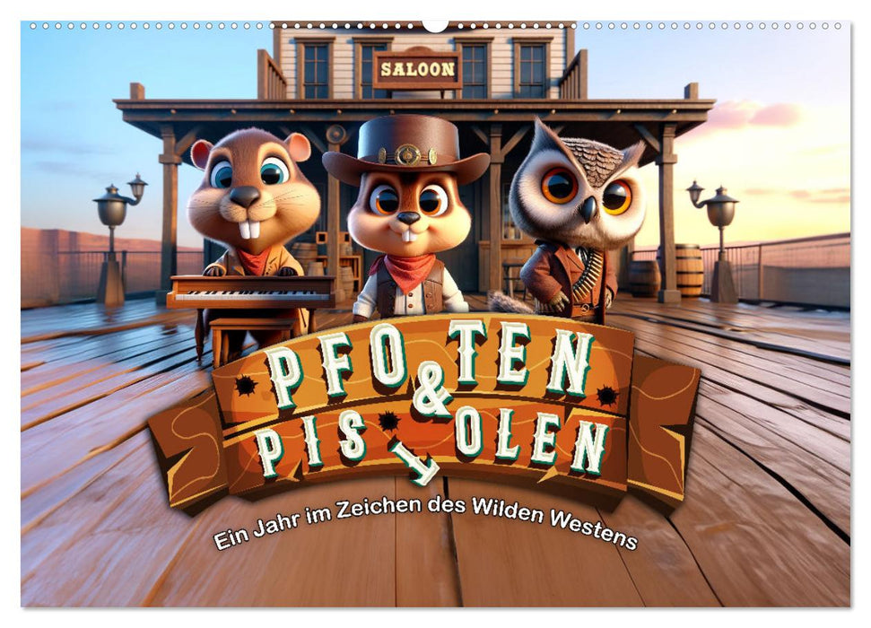 Pfoten und Pistolen: Ein Jahr im Zeichen des Wilden Westens (CALVENDO Wandkalender 2026)