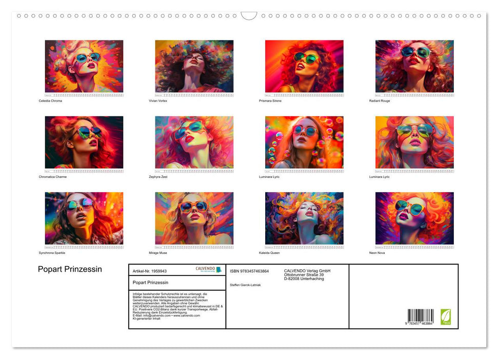 Popart Prinzessin (CALVENDO Wandkalender 2026)