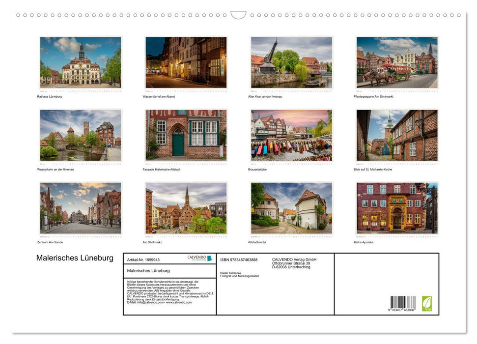 Malerisches Lüneburg (CALVENDO Wandkalender 2026)
