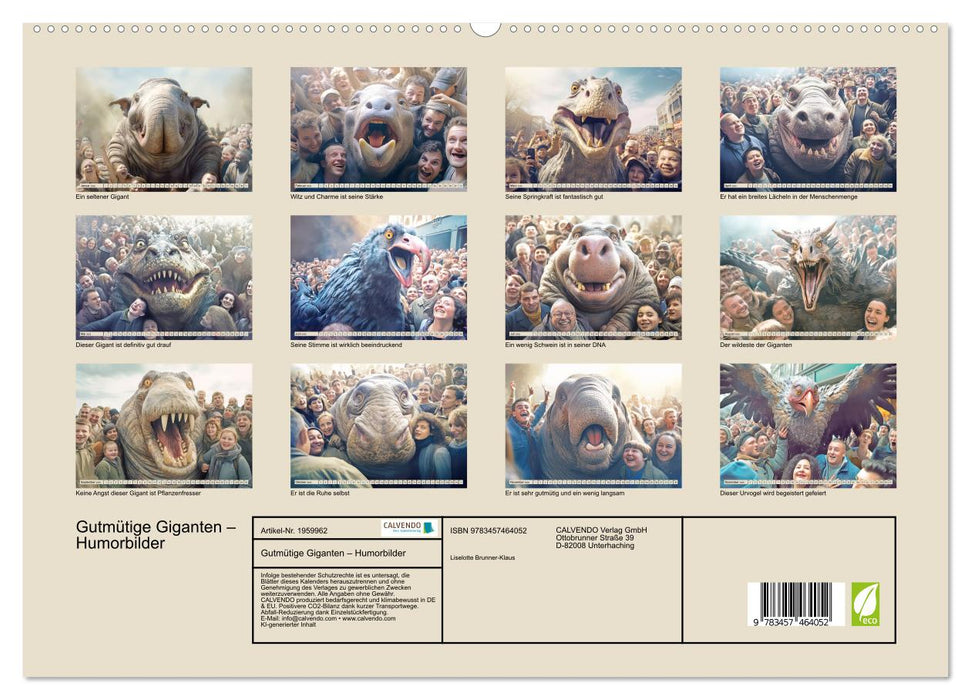 Gutmütige Giganten – Humorbilder (CALVENDO Premium Wandkalender 2026)