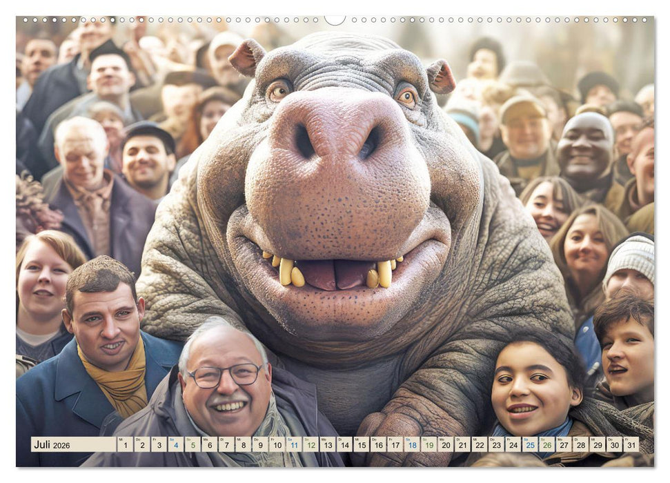 Gutmütige Giganten – Humorbilder (CALVENDO Premium Wandkalender 2026)