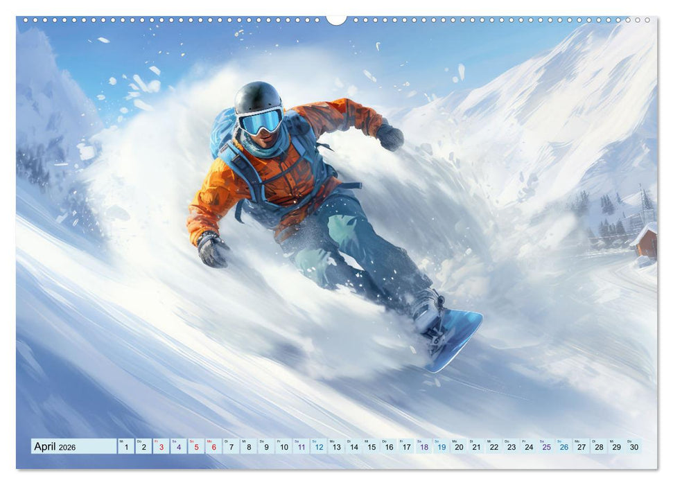 Snowboarder in Aktion (CALVENDO Premium Wandkalender 2026)