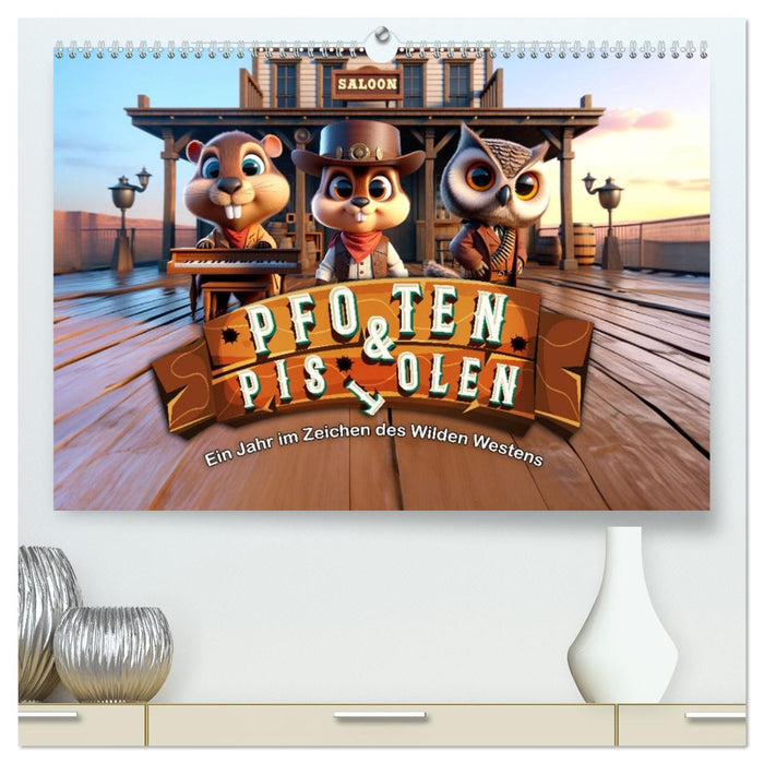 Pfoten und Pistolen: Ein Jahr im Zeichen des Wilden Westens (CALVENDO Premium Wandkalender 2026)