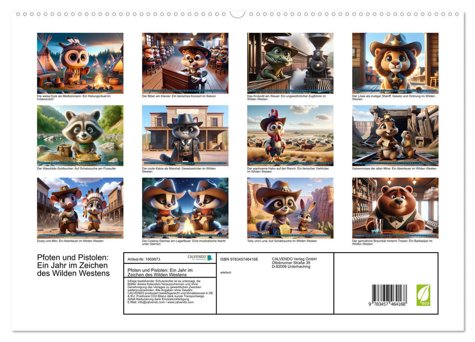 Pfoten und Pistolen: Ein Jahr im Zeichen des Wilden Westens (CALVENDO Premium Wandkalender 2026)