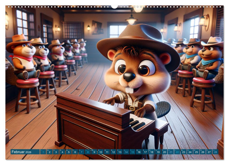 Pfoten und Pistolen: Ein Jahr im Zeichen des Wilden Westens (CALVENDO Premium Wandkalender 2026)