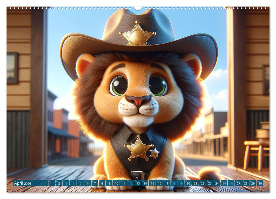 Pfoten und Pistolen: Ein Jahr im Zeichen des Wilden Westens (CALVENDO Premium Wandkalender 2026)