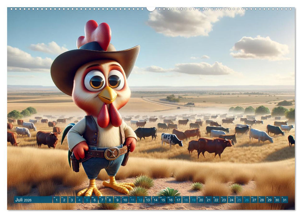 Pfoten und Pistolen: Ein Jahr im Zeichen des Wilden Westens (CALVENDO Premium Wandkalender 2026)